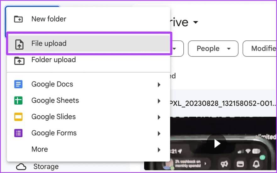 Google Drive New Button Drop Down Menu on Web 1024x641 1 1 2