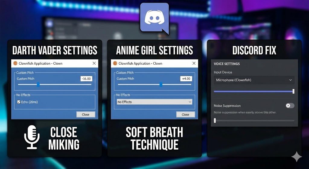 Best Clownfish Voice Changer Settings for Discord (Darth Vader, Minion, & Anime)