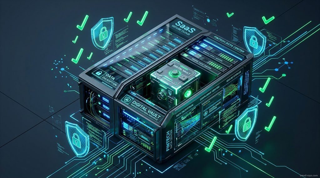 A sleek, high-tech 3D isometric illustration of a secure digital vault inside a modern cloud server rack. Glowing green checkmarks and cryptographic shields surround the server, representing verified operational resilience and compliance. Clean enterprise FinTech and SaaS aesthetic, dark slate background with neon cyan and emerald green accents. Photorealistic, 8k resolution, Unreal Engine 5 render style.
