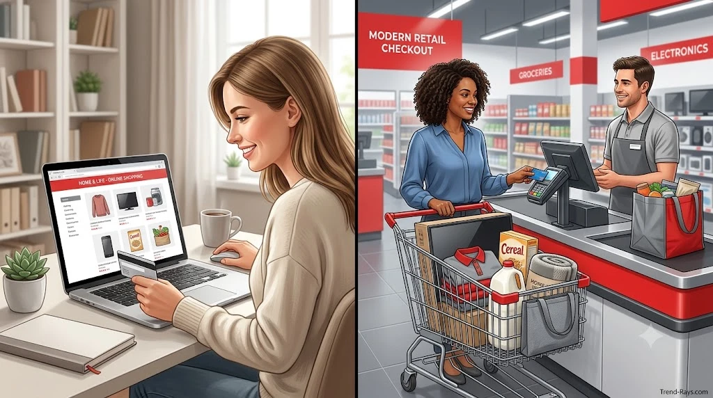 Can You Split Payment on Target? What You Can (and Can't) Do in 2026 5 Comparison of online shopping and paying inside a modern retail store.