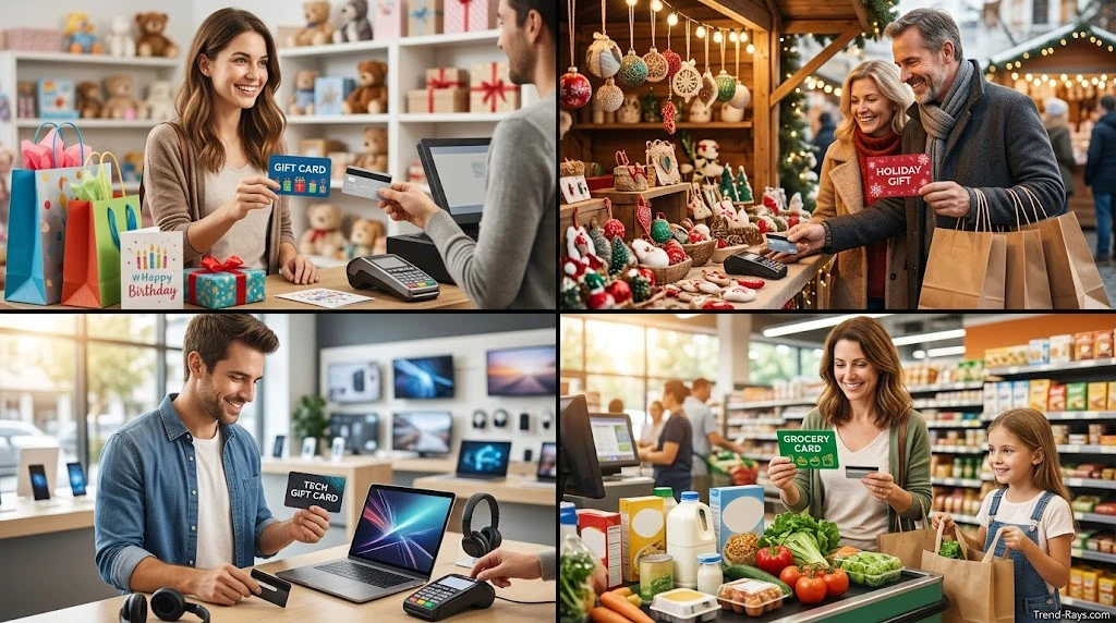 Can You Split Payment Between a Gift Card and a Credit Card? Complete Guide (2026) 6 Multiple everyday shopping situations involving gift cards and additional payment methods.