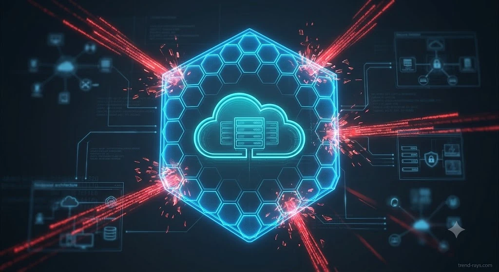 Digital dashboard showing AI endpoints being blocked by a glowing cybersecurity shield under the ACSC Essential Eight framework.