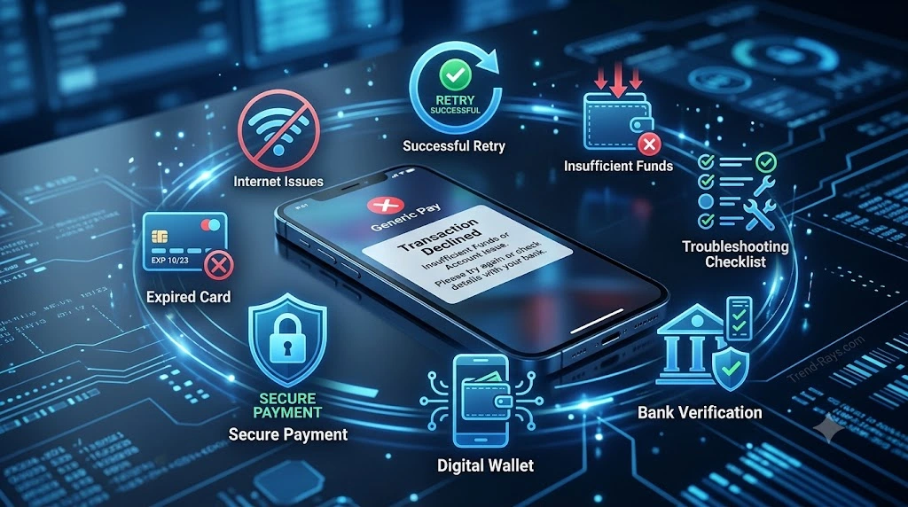Can You Order Uber Eats Without a Credit Card? Everything You Need to Know (2026 Guide) 6 Smartphone displaying payment declined notification with common payment troubleshooting concepts.