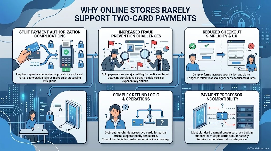 Flowchart showing payment authorization, fraud checks, refunds, and checkout processing for online payments.