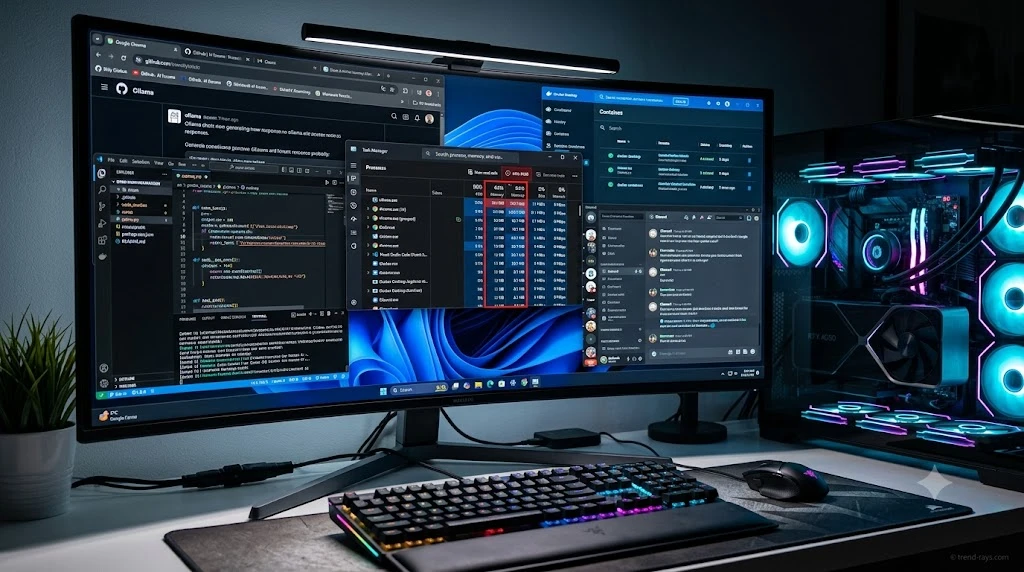 Why Is My Local AI So Slow? 12 Reasons (And Exactly How to Fix Each One) 8 Desktop running Chrome, Docker and other applications competing with local AI for system resources.