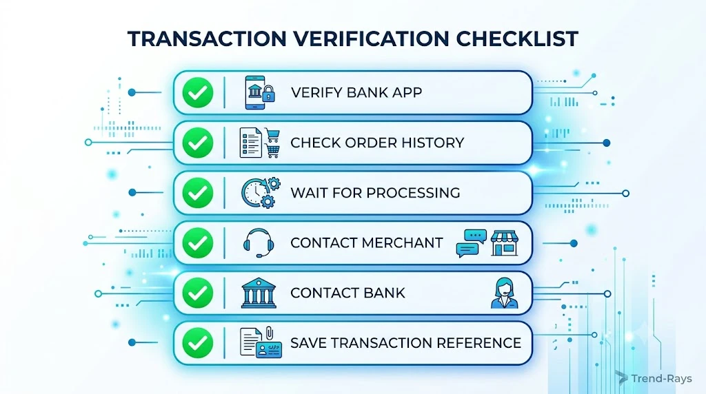 payment troubleshooting checklist for successful bank payment but failed merchant order