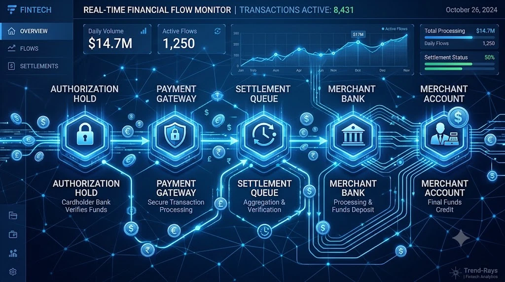 where money goes after payment authorization before settlement