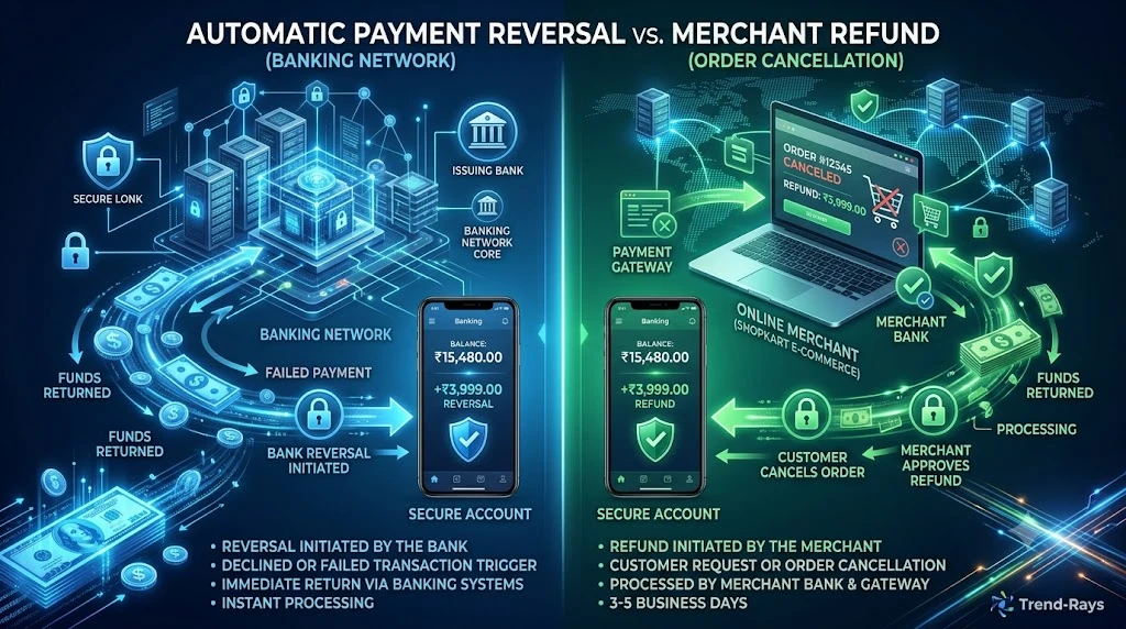 Merchant Says Payment Failed but Money Was Deducted: Where Did Your Money Go and How to Get It Back 5 Comparison between payment reversal and merchant refund process.