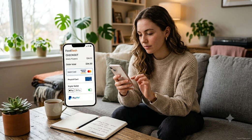 Food Delivery Without a Credit Card: 12 Legit Ways to Order Food in 2026 3 Person comparing different payment options for ordering food online without a credit card.