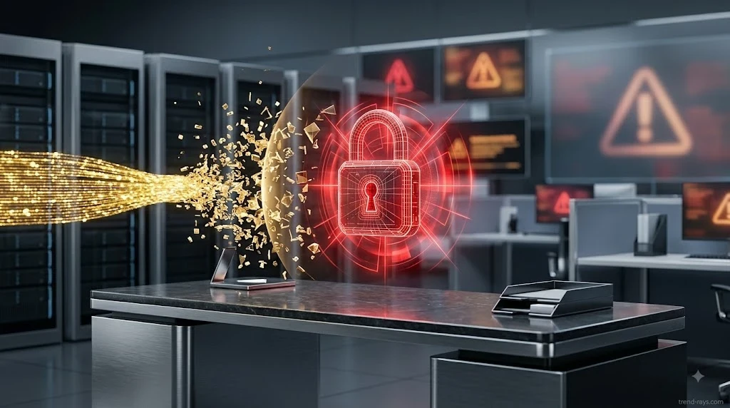 "Shadow SaaS": How Small Agencies Are Bleeding ₹50,000/Month on Ghost AI Subscriptions 2 3D isometric corporate dashboard displaying virtual cards stopping unauthorized digital payments.